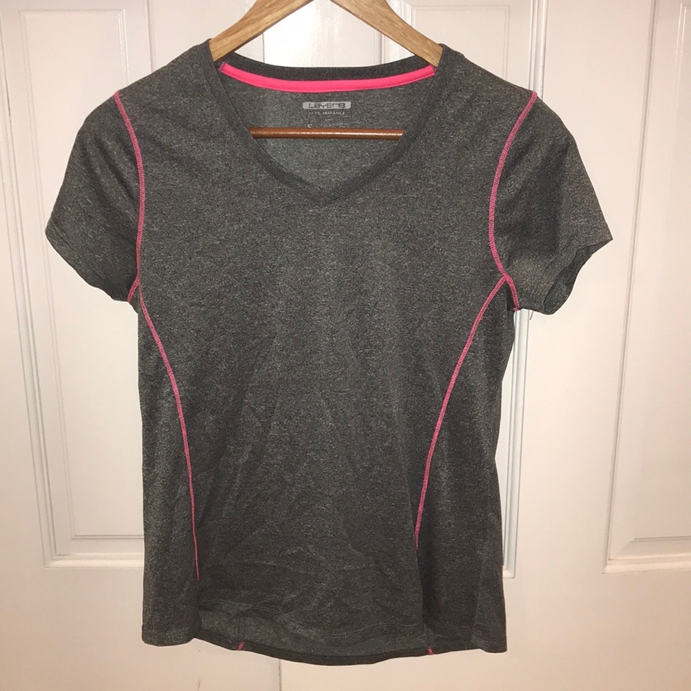 Pink and grey athletic tee!